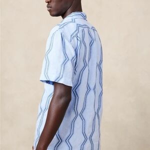 Banana Republic Light Blue Geometric Shirt